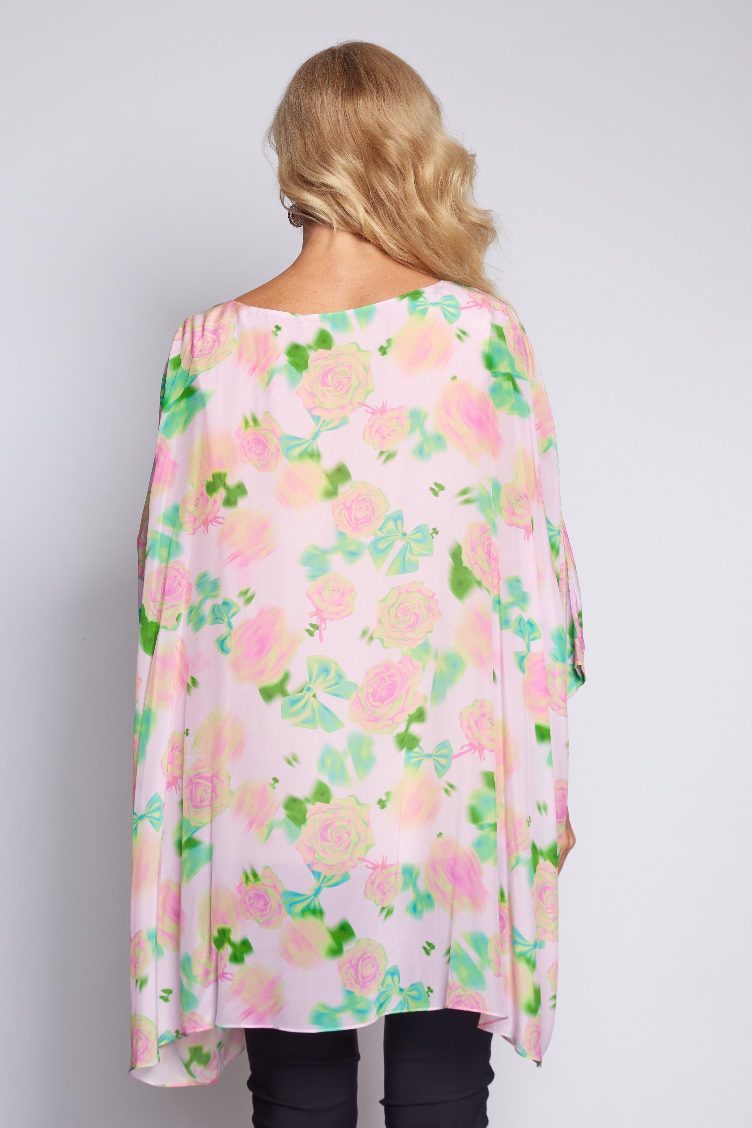 Pink/ Lime Rose Holiday Top