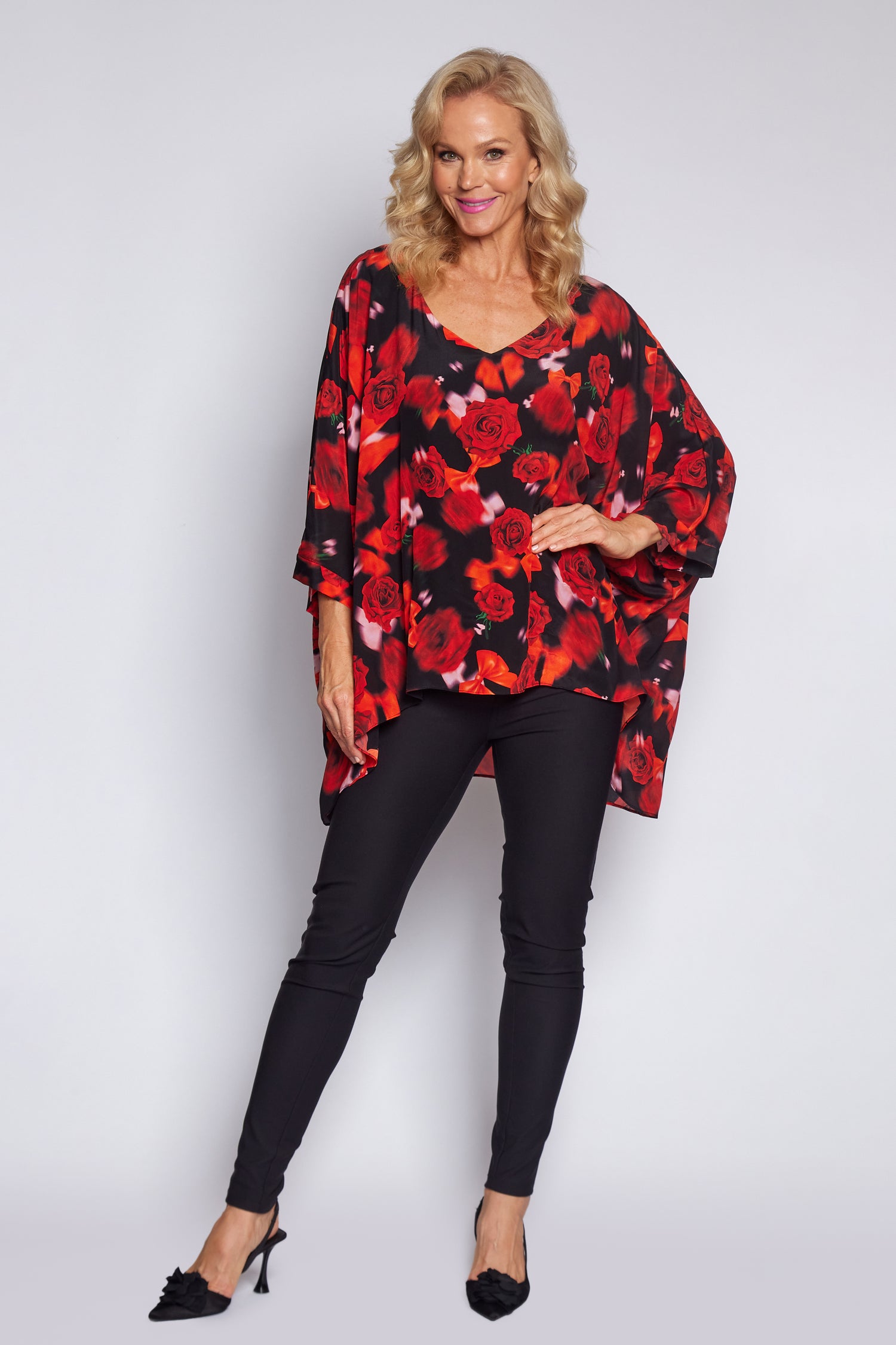 Red Rose Holiday Top