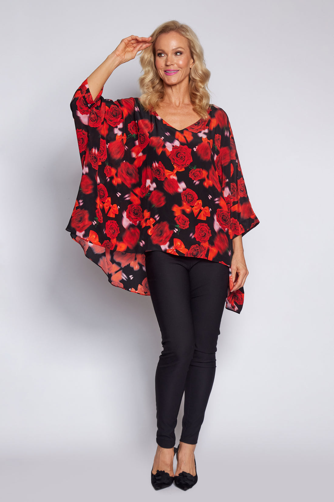 Red Rose Holiday Top