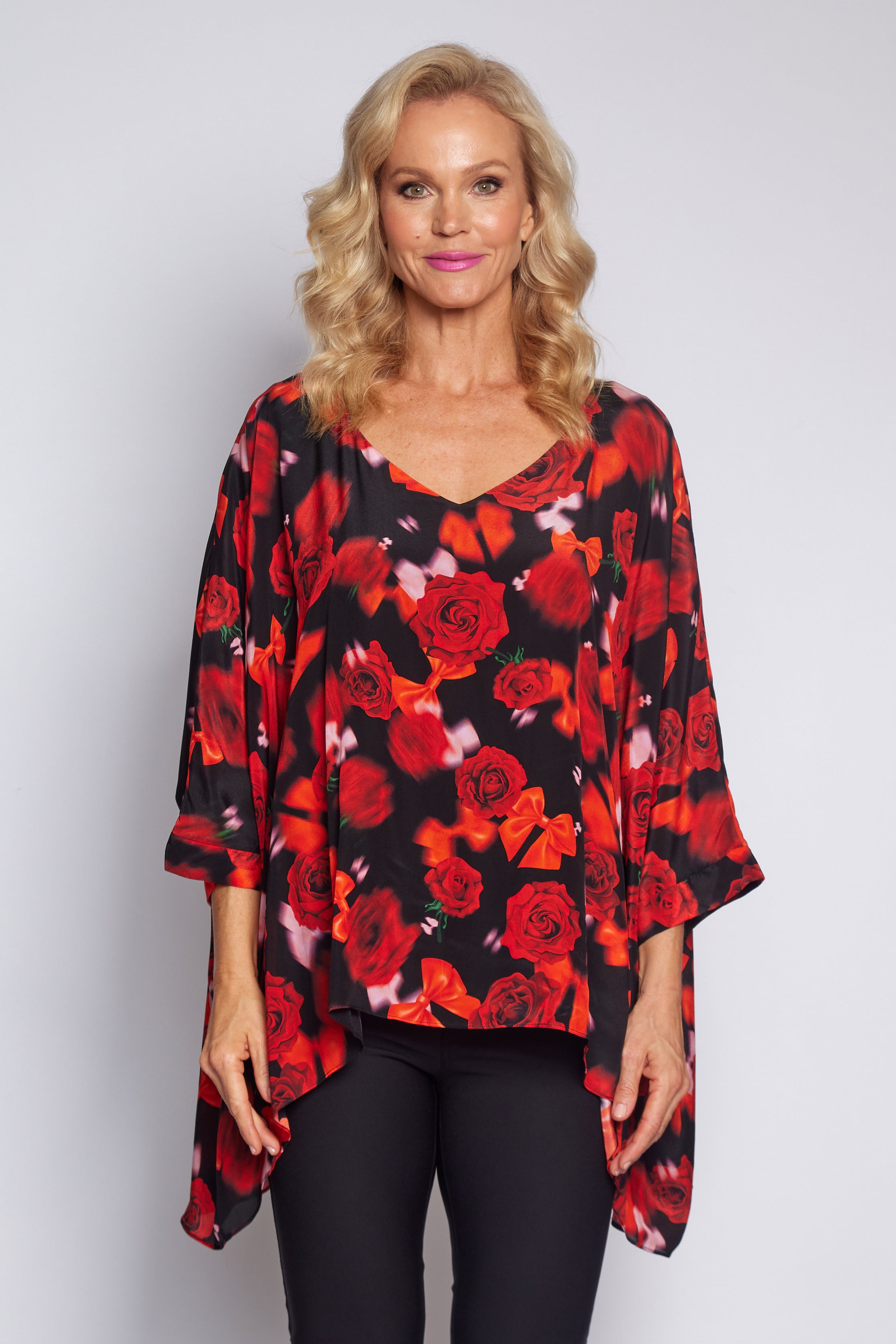 Red Rose Holiday Top