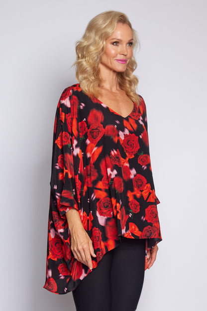 Red Rose Holiday Top