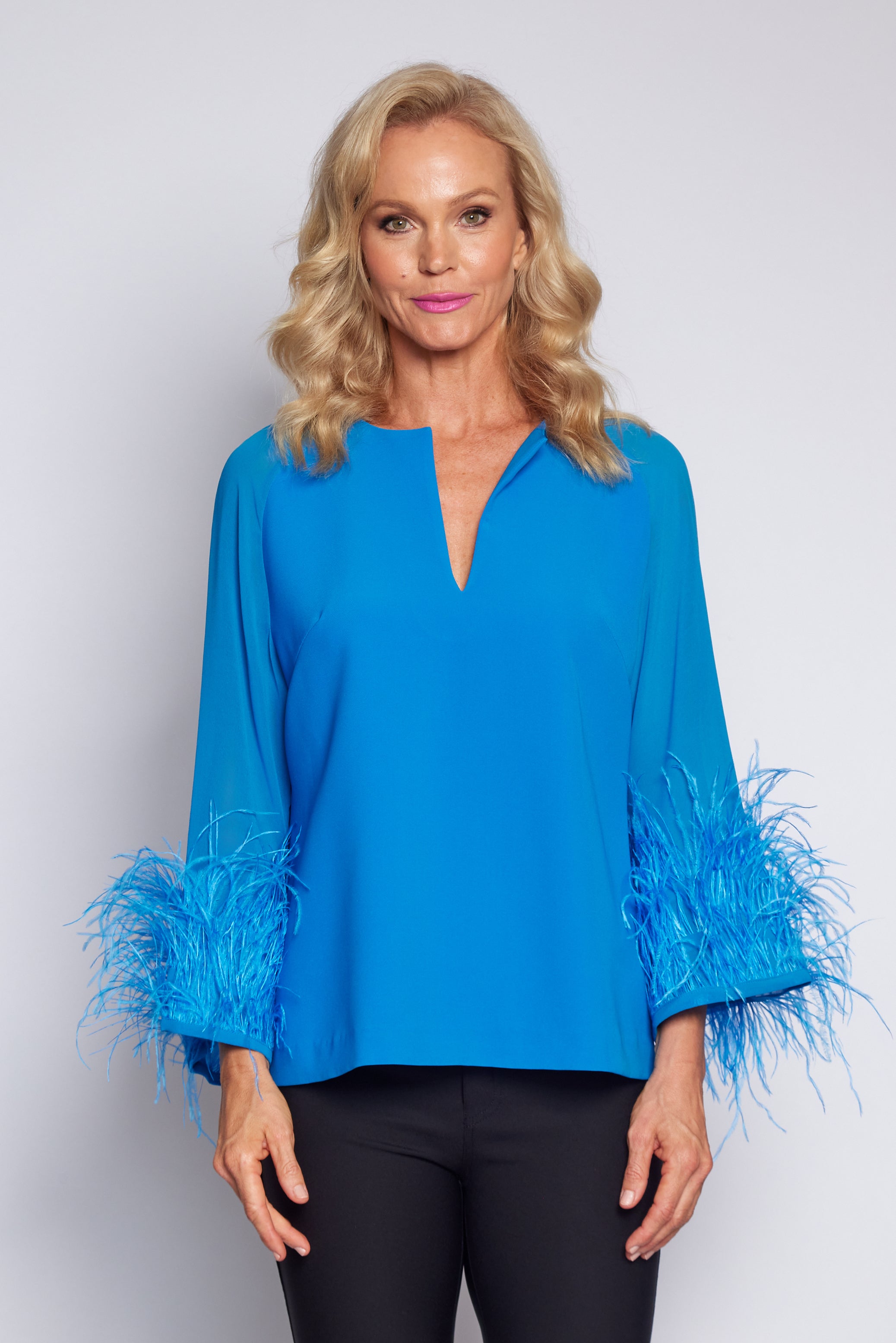 Aqua Feather Blouse (Short)