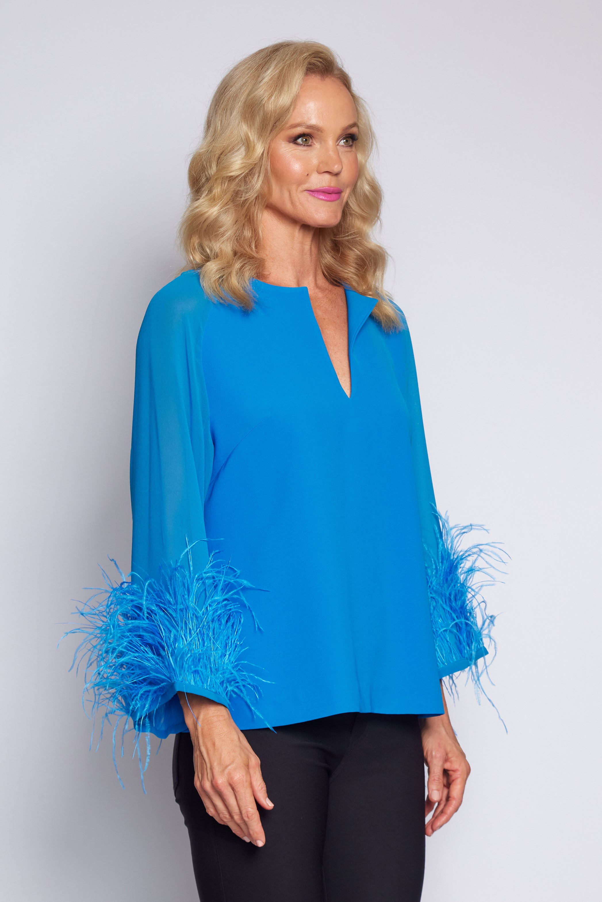 Aqua Feather Blouse (Short)