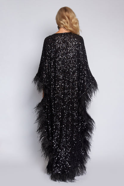 Sequin and Feather Kaftan