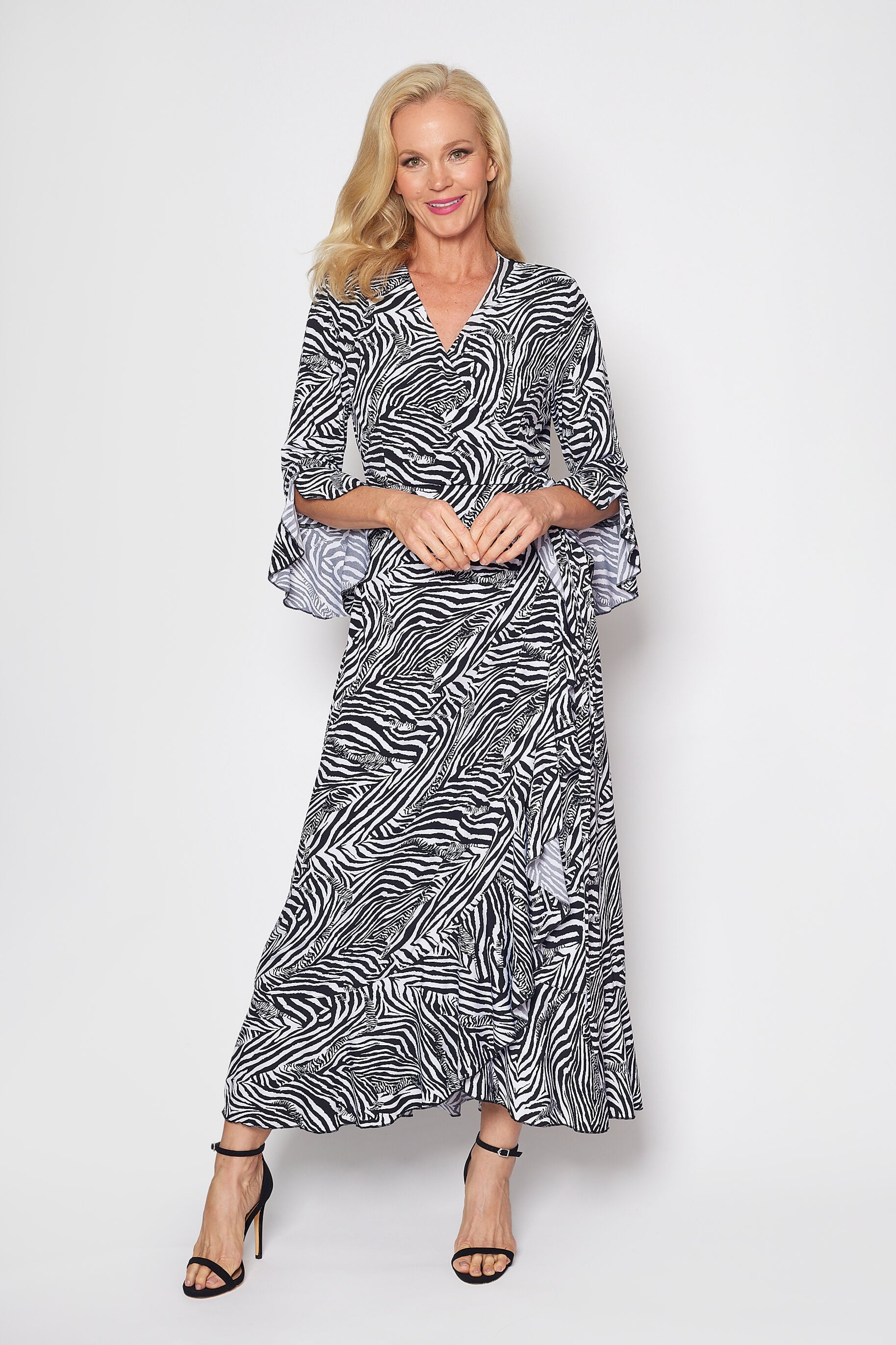 Jersey Wrap Dress (Zebra Print)