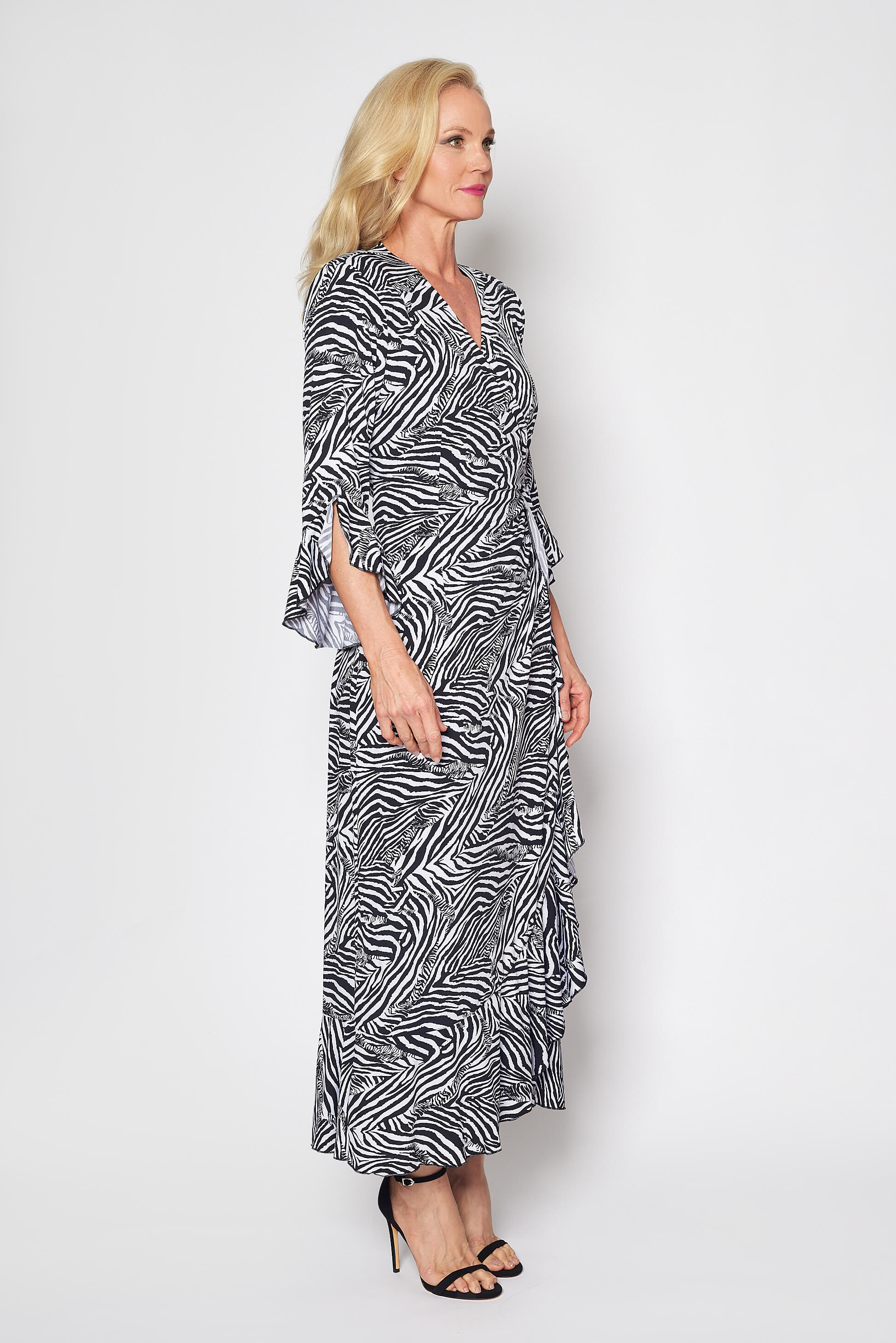 Jersey Wrap Dress (Zebra Print)