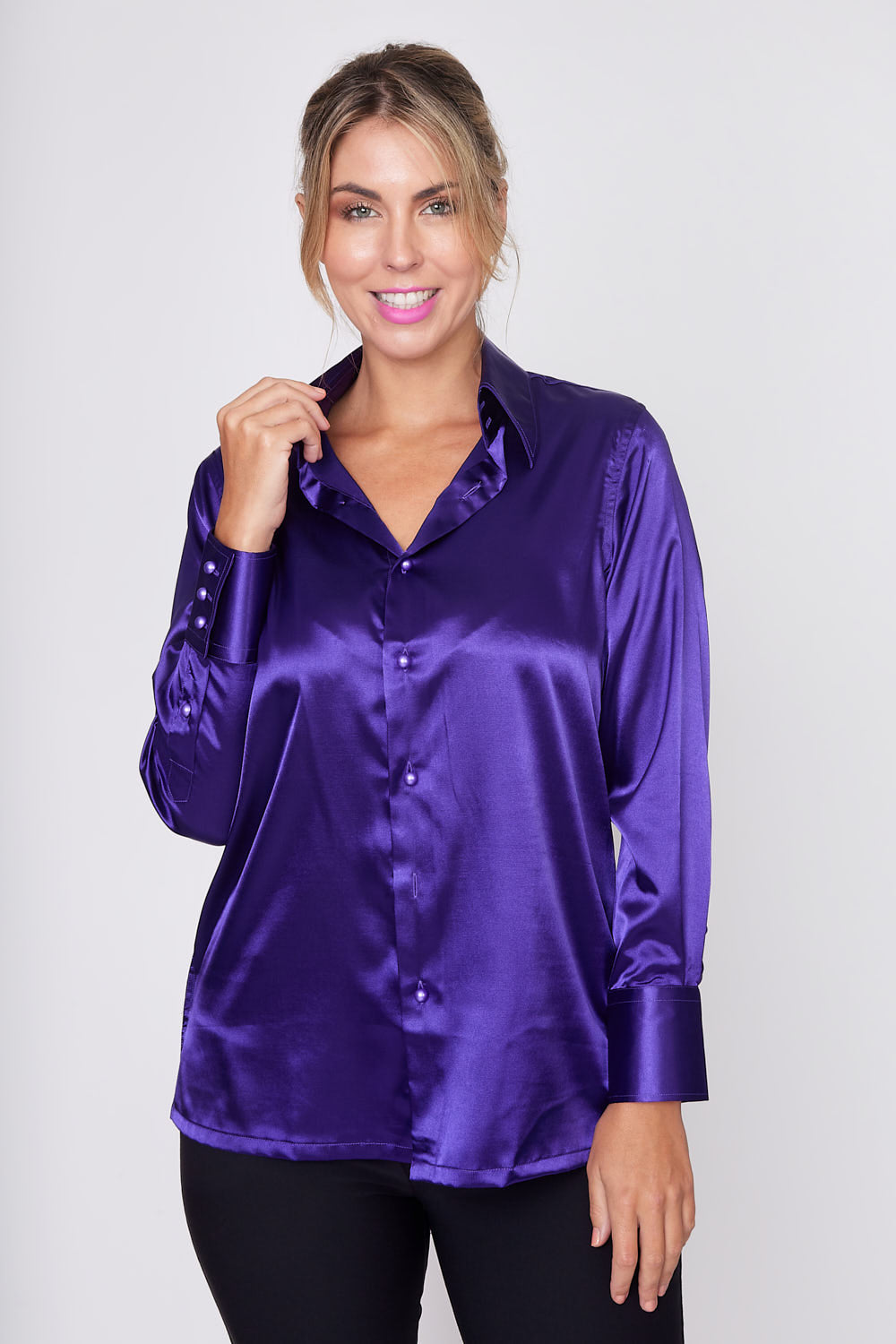 Purple Satin Shirt
