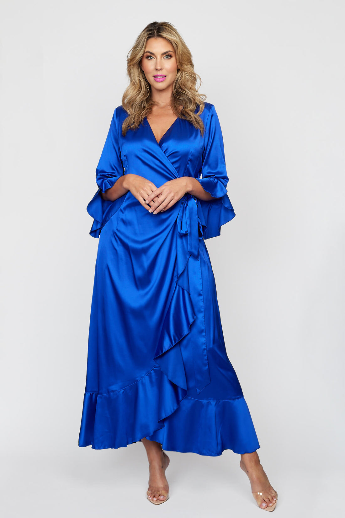 Royale Satin Wrap Dress