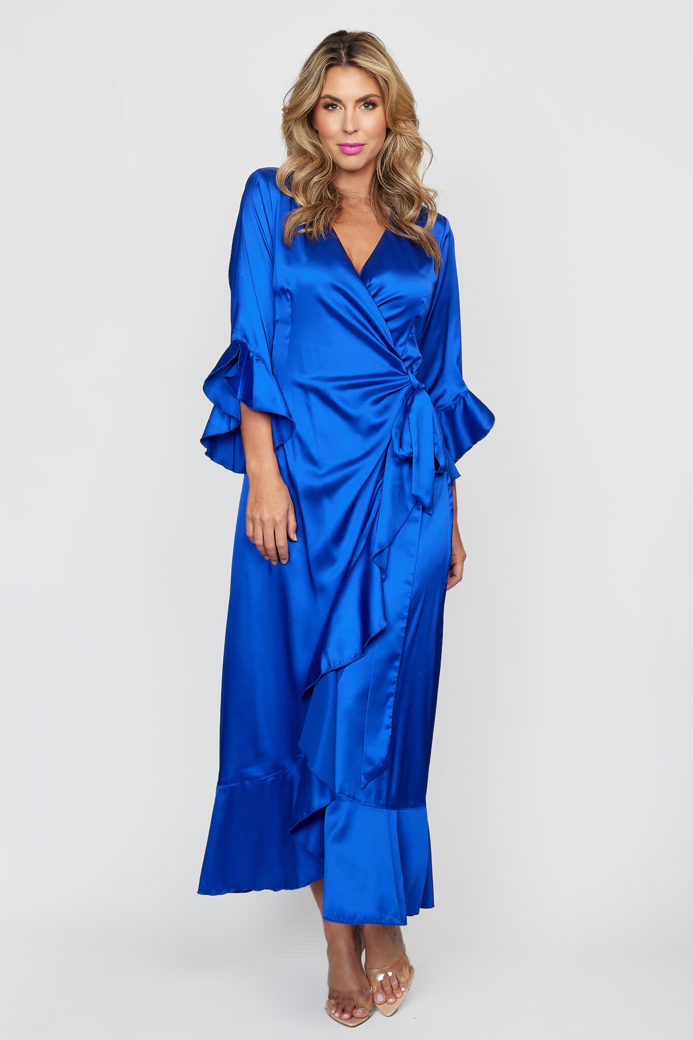 Royale Satin Wrap Dress