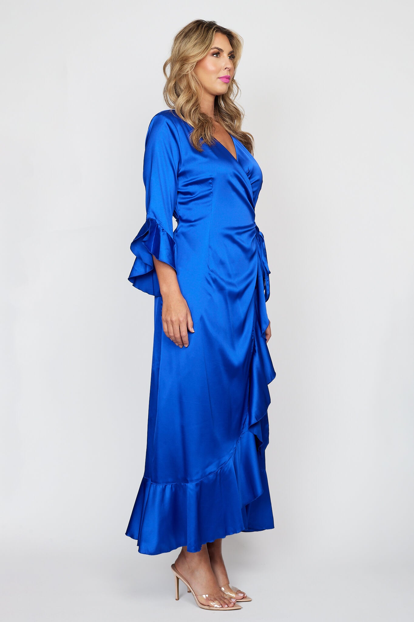 Royale Satin Wrap Dress