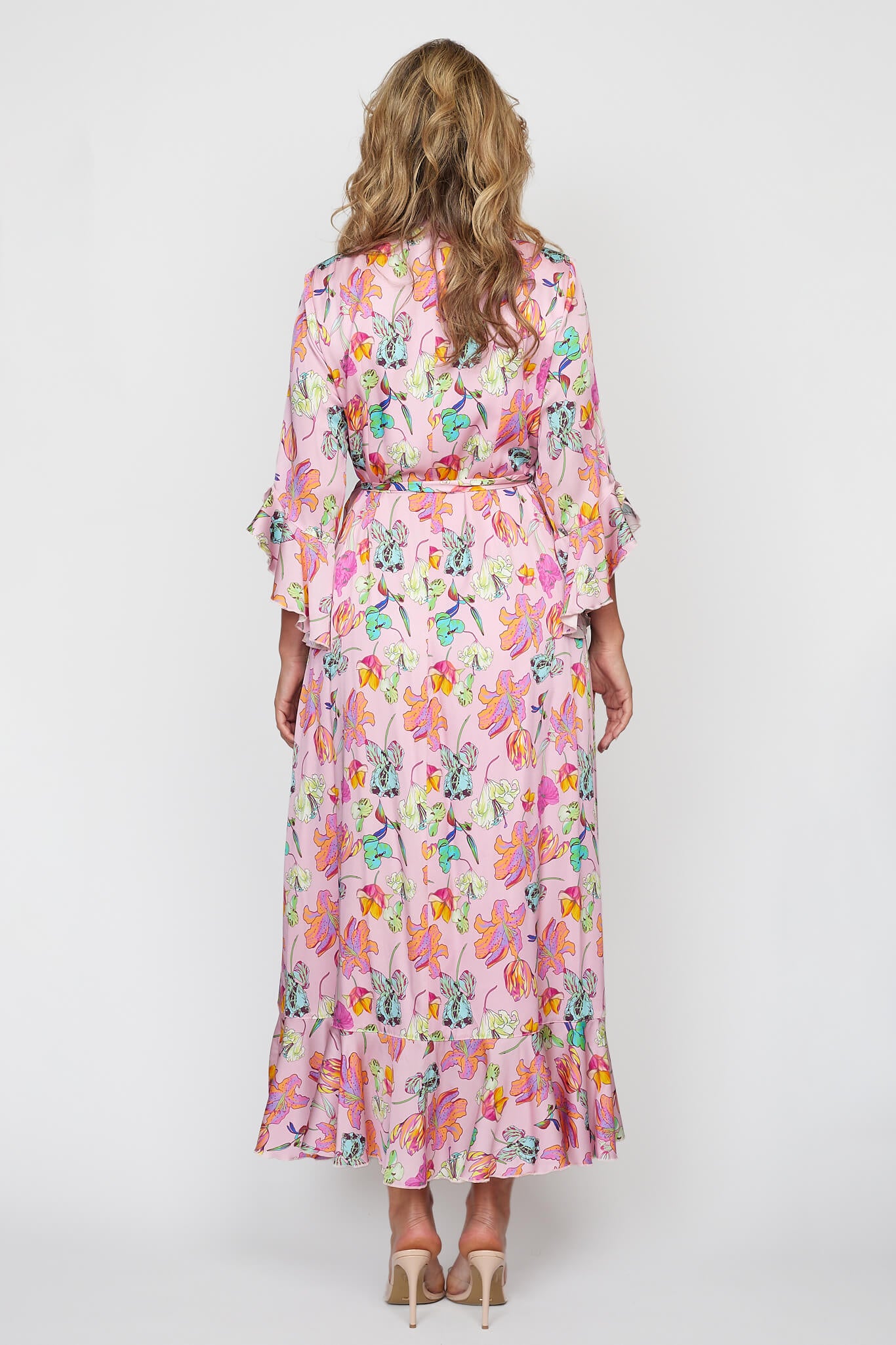 Spring Garden Floral Wrap Dress