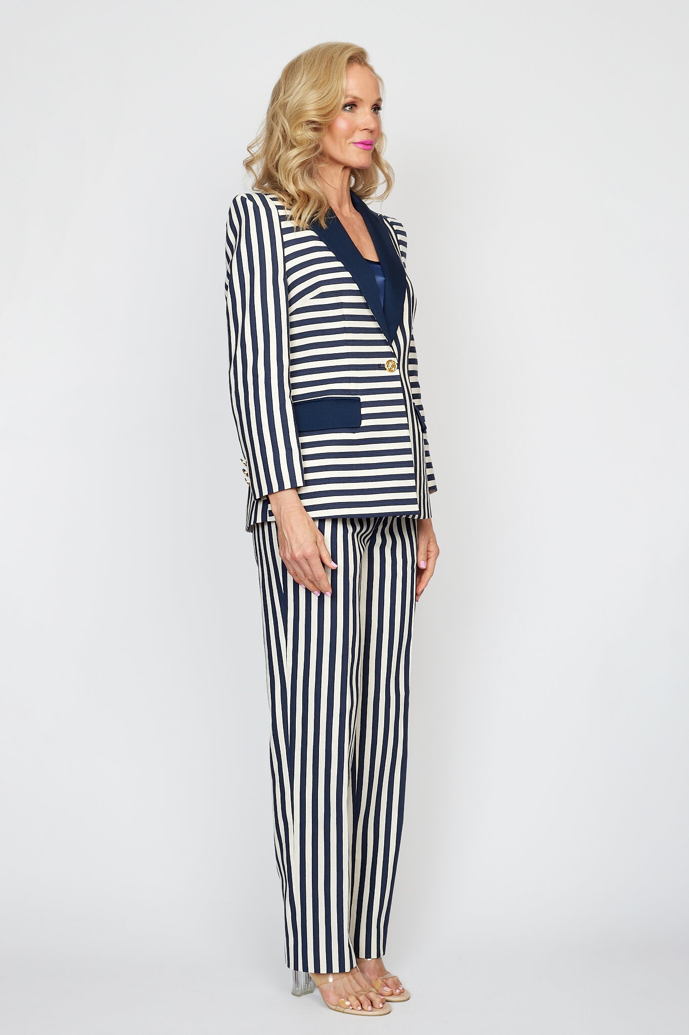 Navy and Cream Stripe Nautical Jacket with Classic Navy and Cream Nautical Pant