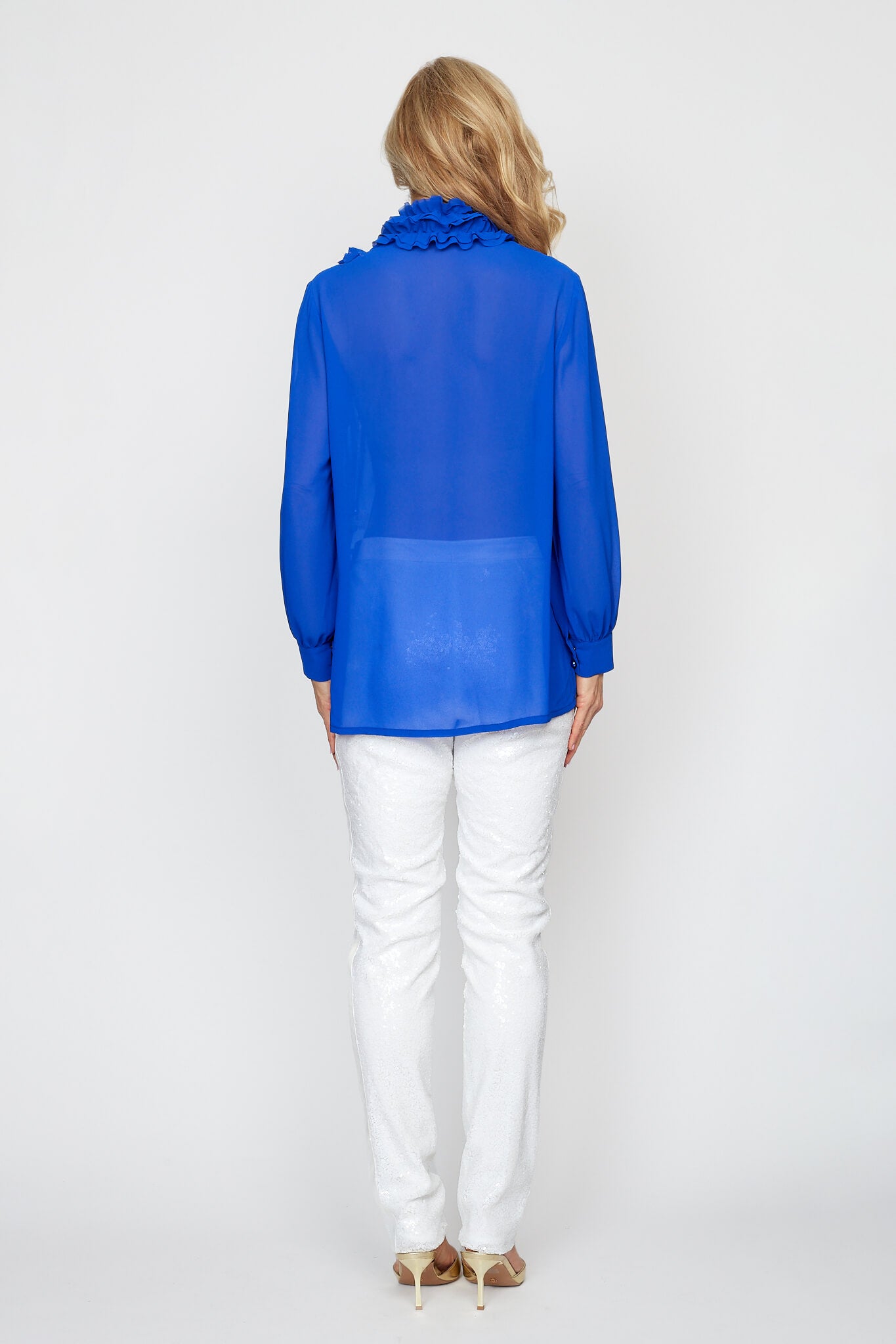 Royale Iconic Frill Blouse with Sequin Pant