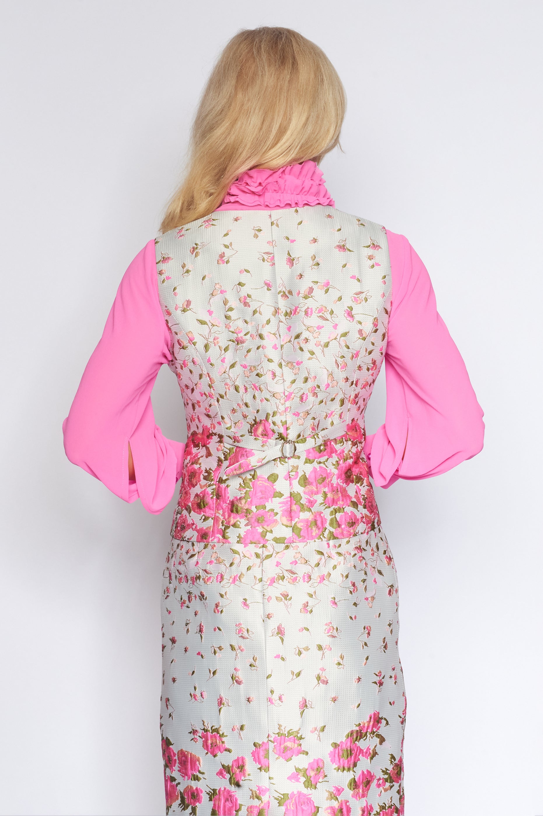 Pink Floral Brocade Suit