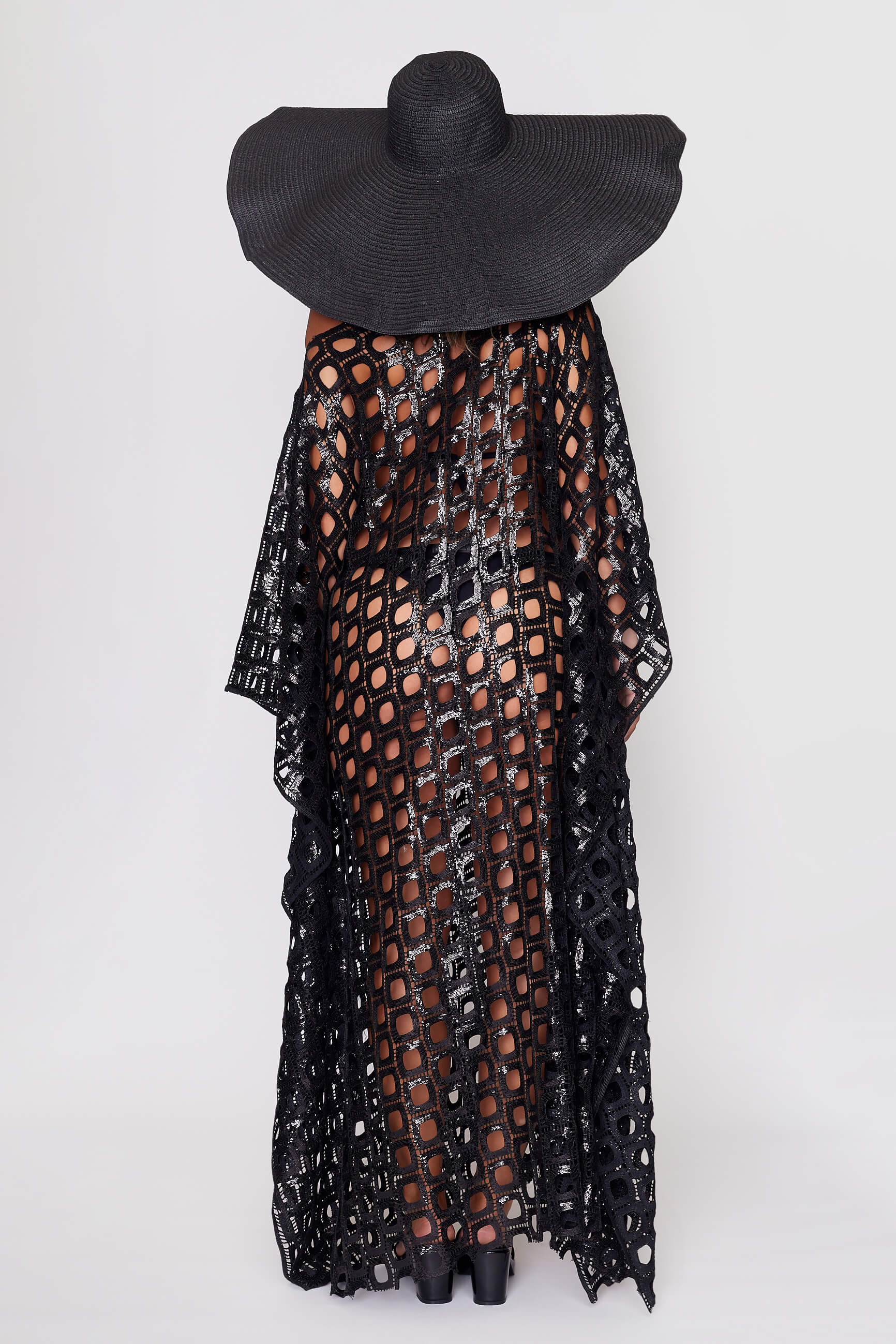 Black Sequin "Circle" Kaftan