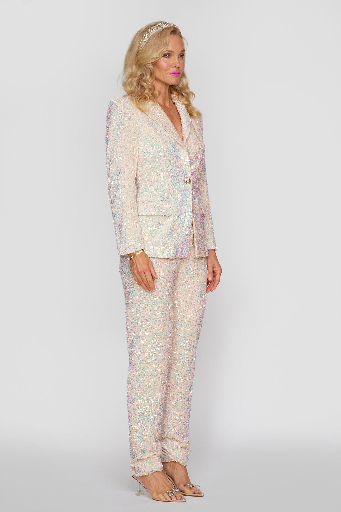 Gelato Cream Velvet Sequin Jacket