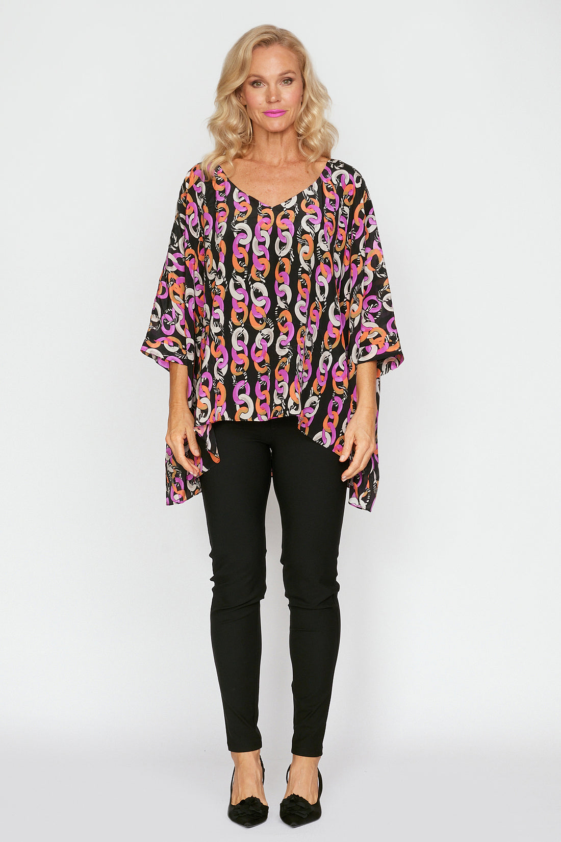 Chain Link Print Holiday Top