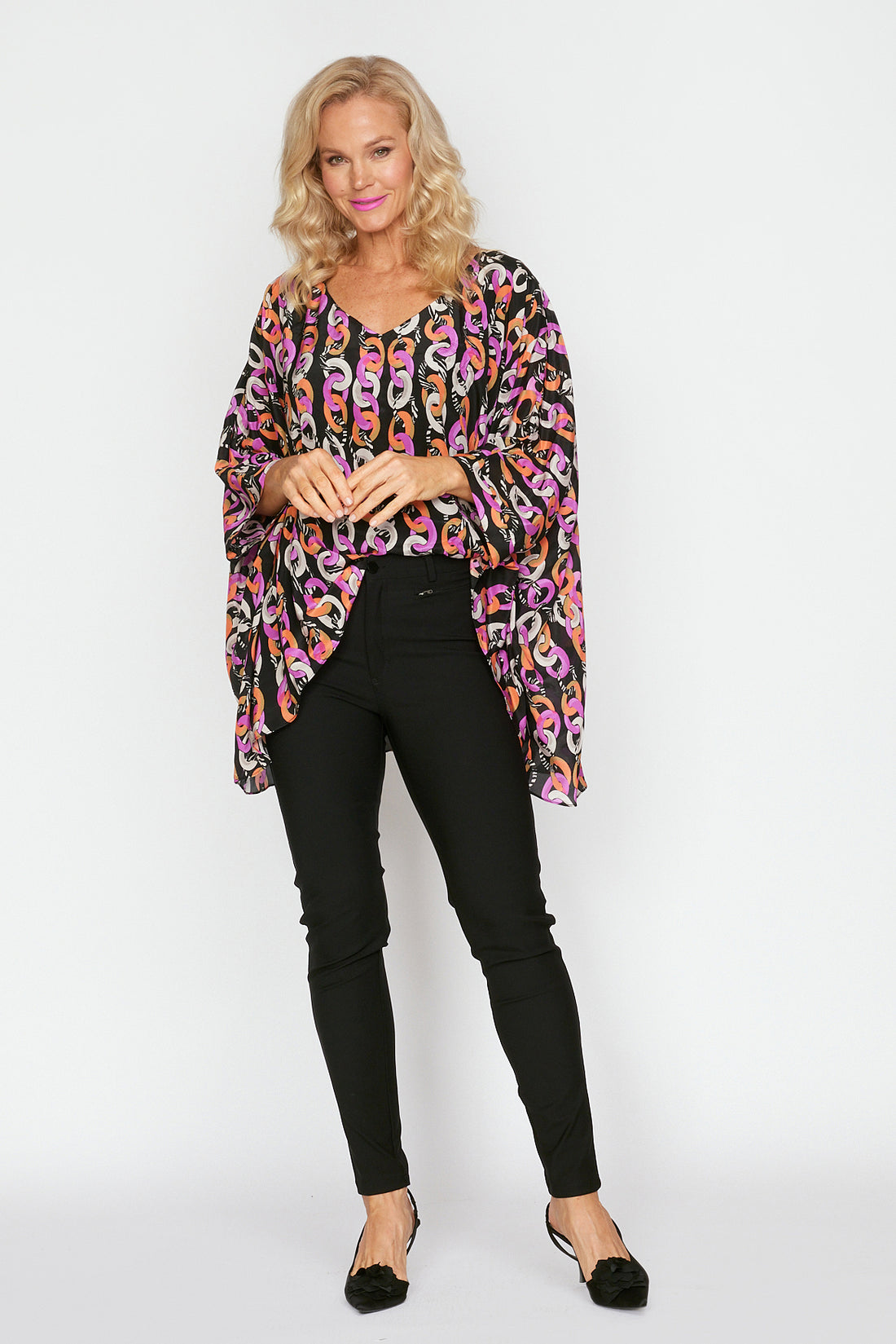 Chain Link Print Holiday Top