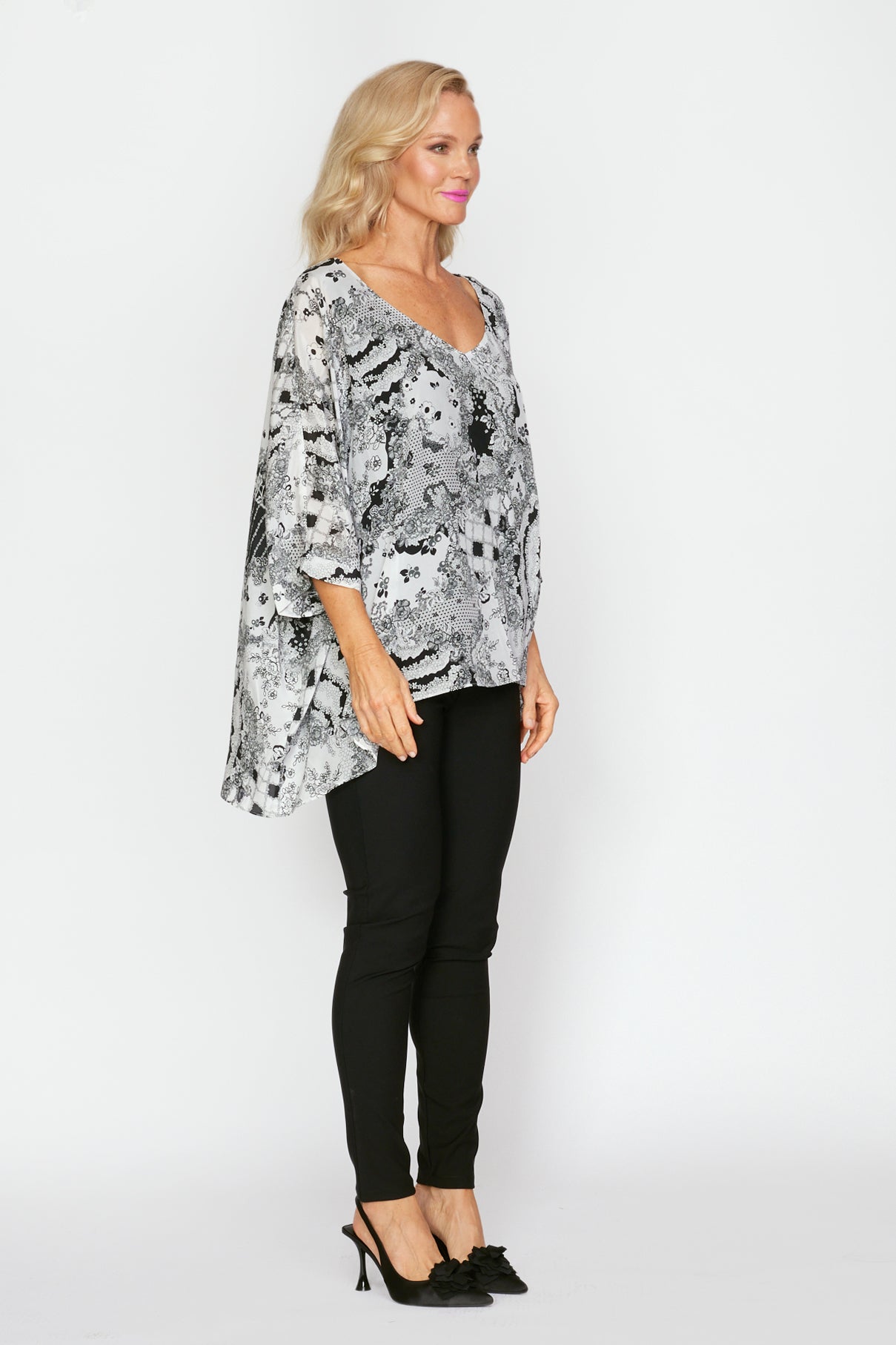 Geo Floral Holiday Top