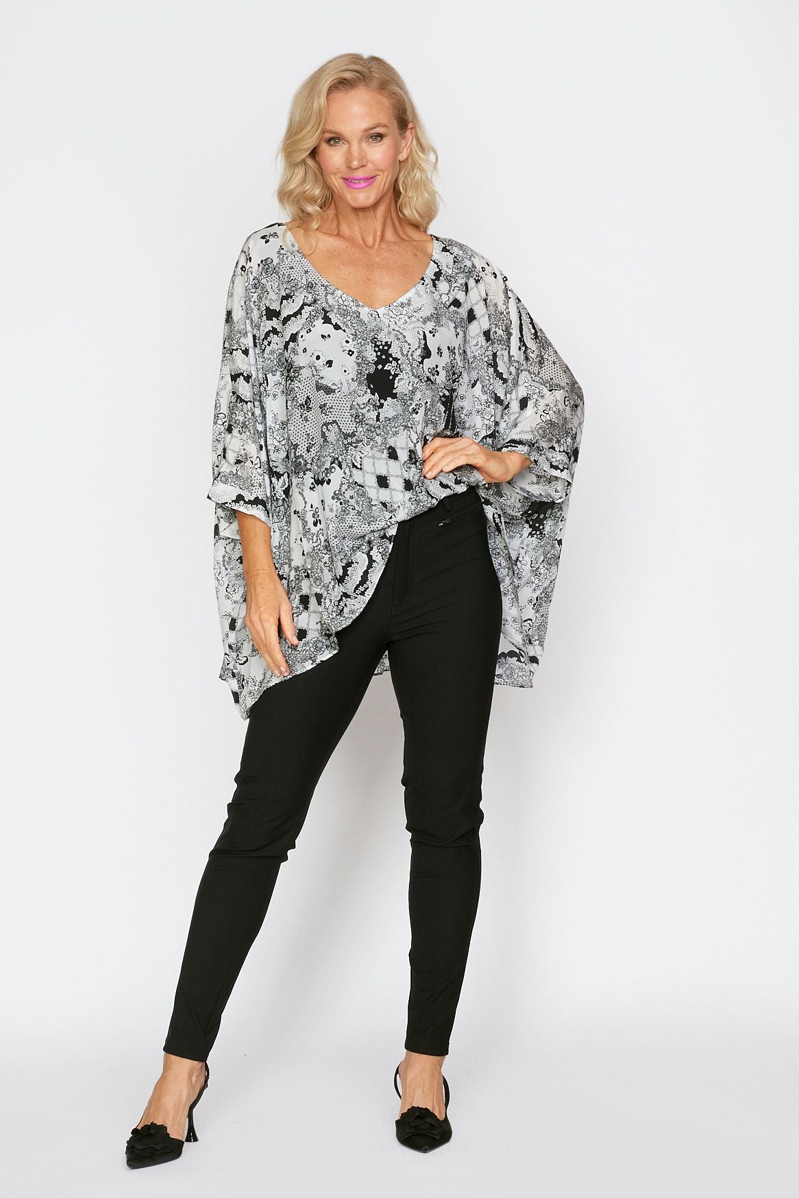 Geo Floral Holiday Top
