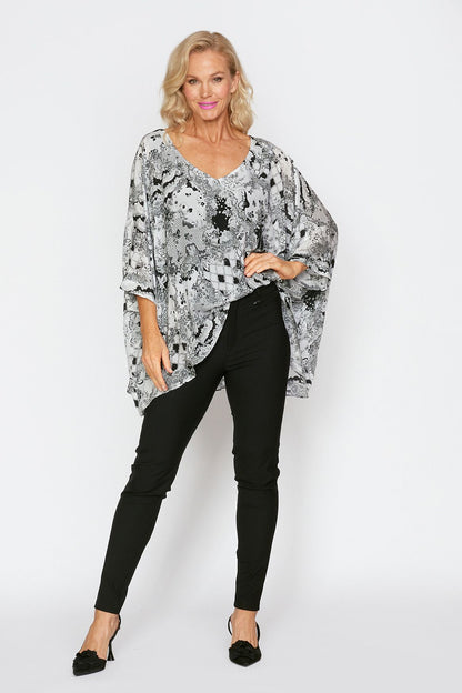 Geo Floral Holiday Top