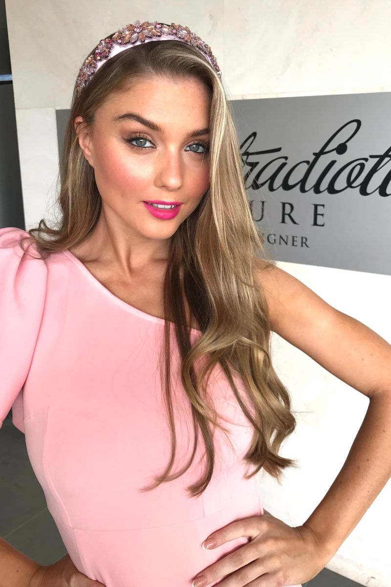 Baby Pink Body Con with Shoulder Feature