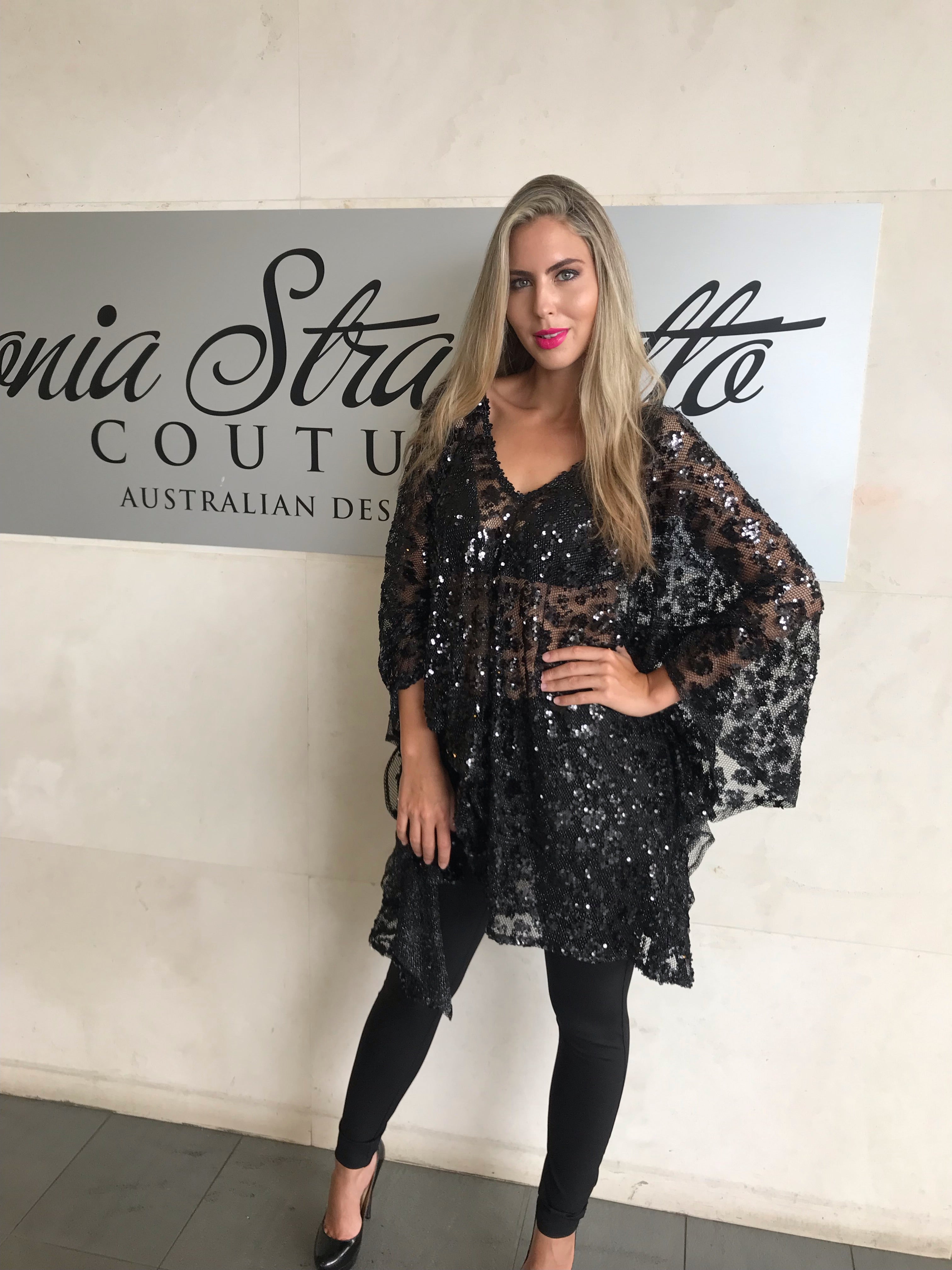 Iconic Black Lace Poncho