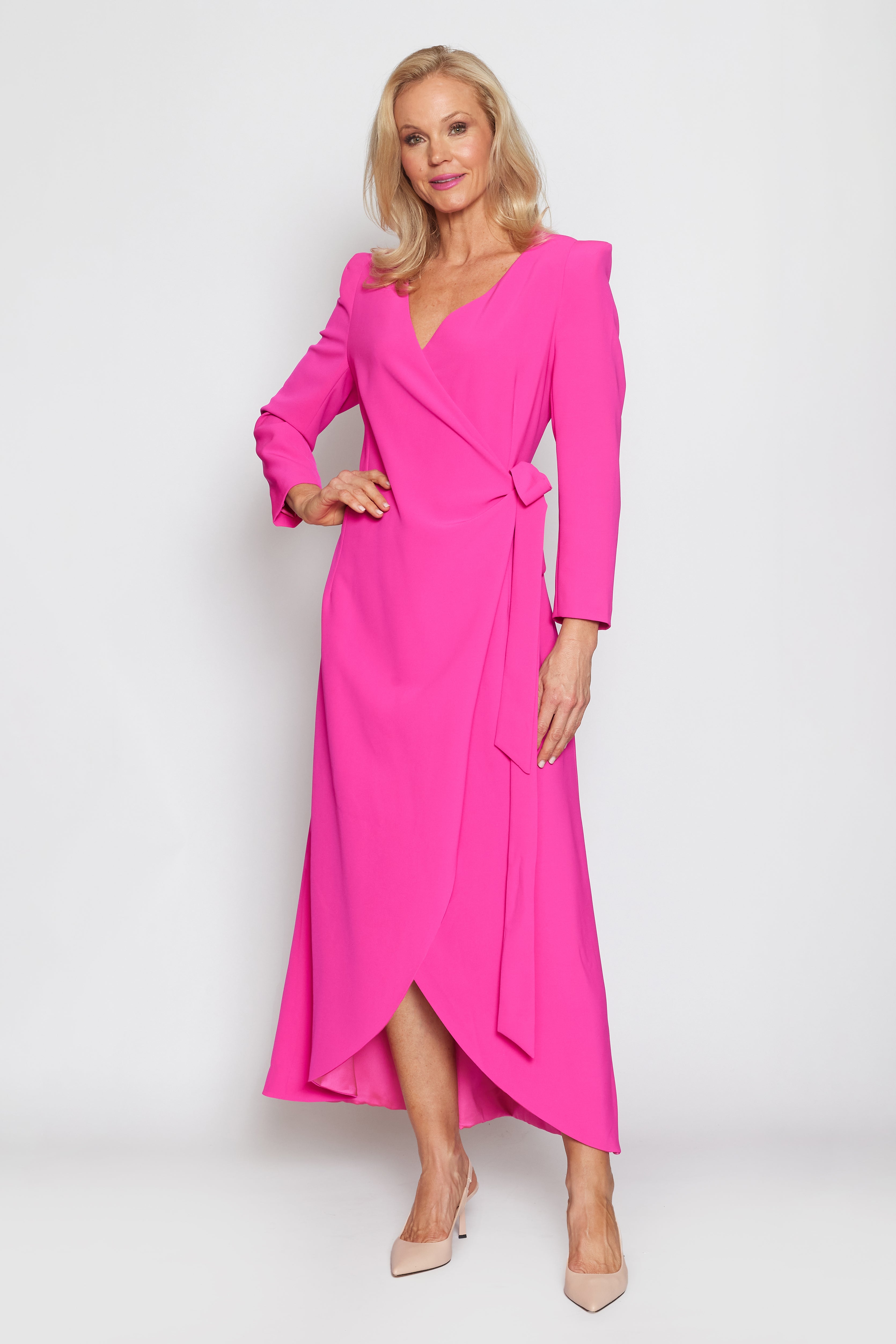 Hot Pink Corporate Wrap Dress