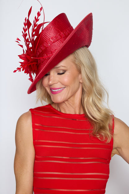 Red Feather Hat