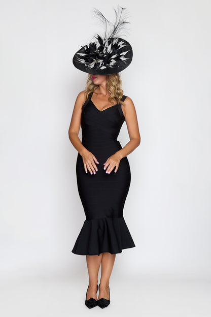 Black and White Feather Hat