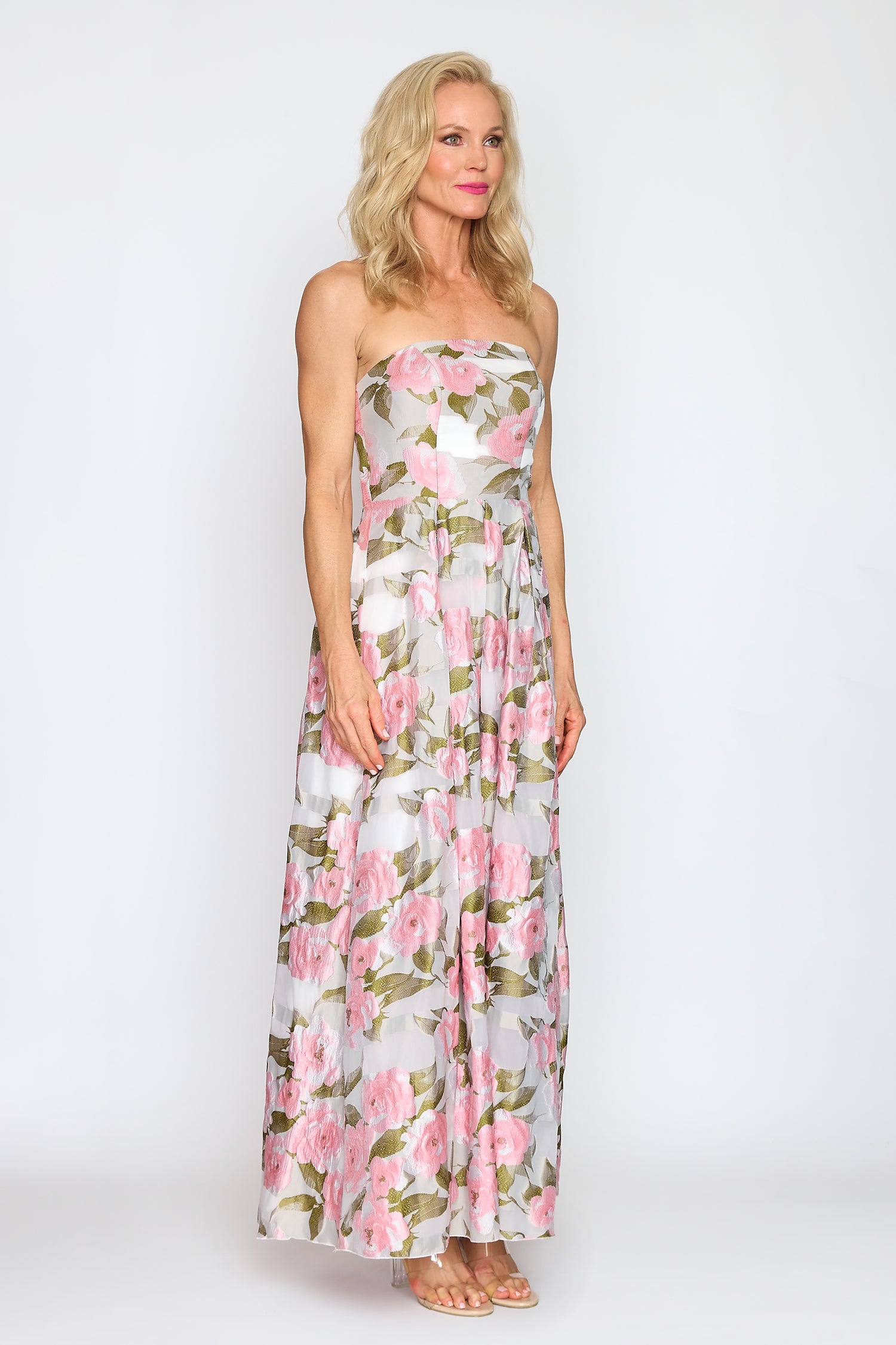 Spring Rose Strapless Dress