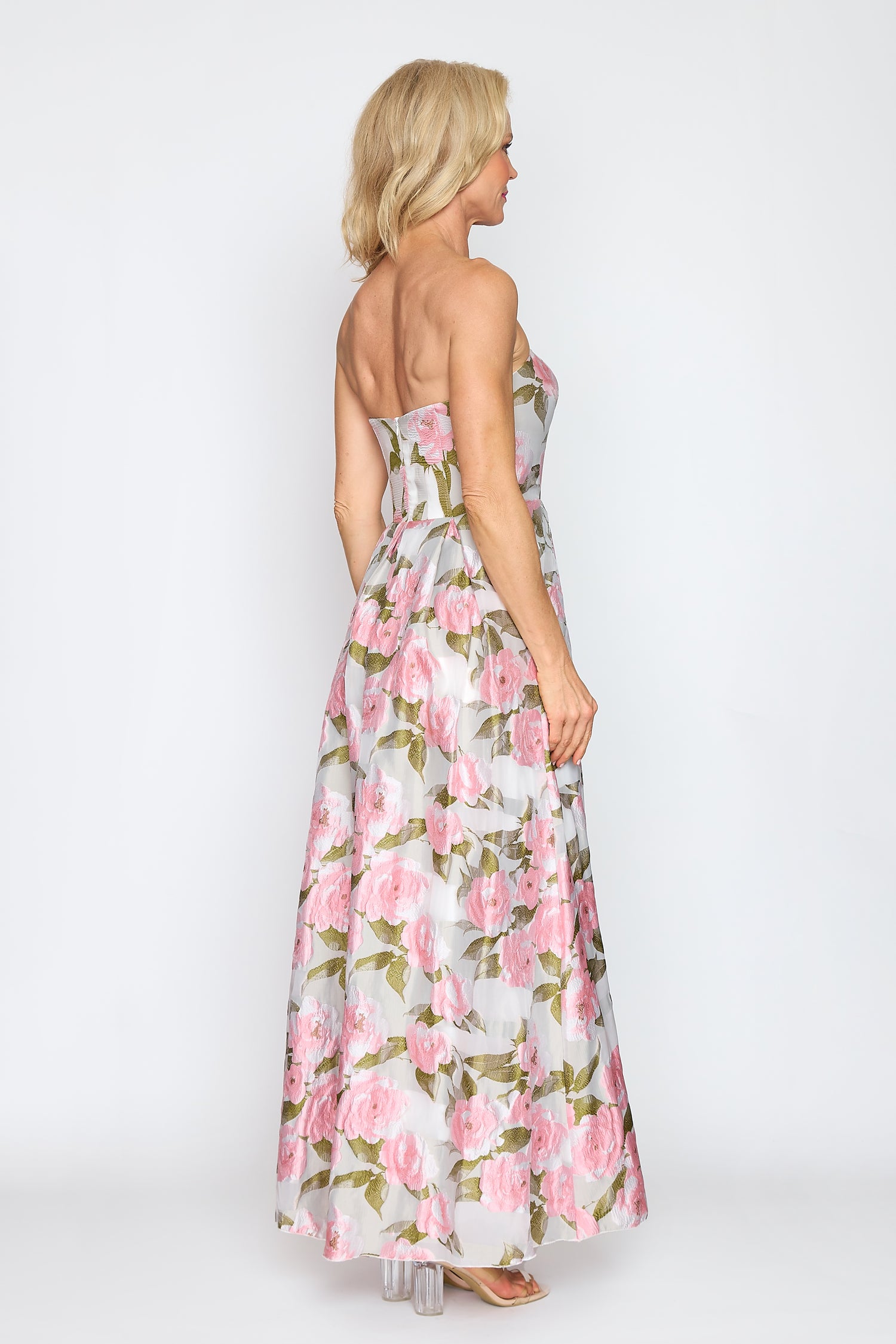 Spring Rose Strapless Dress