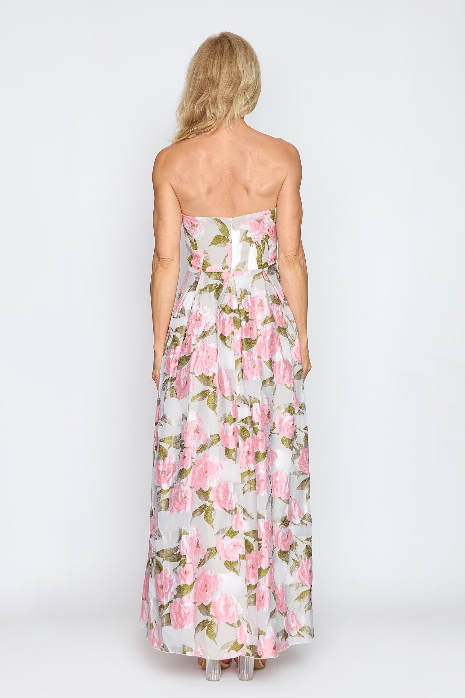 Spring Rose Strapless Dress