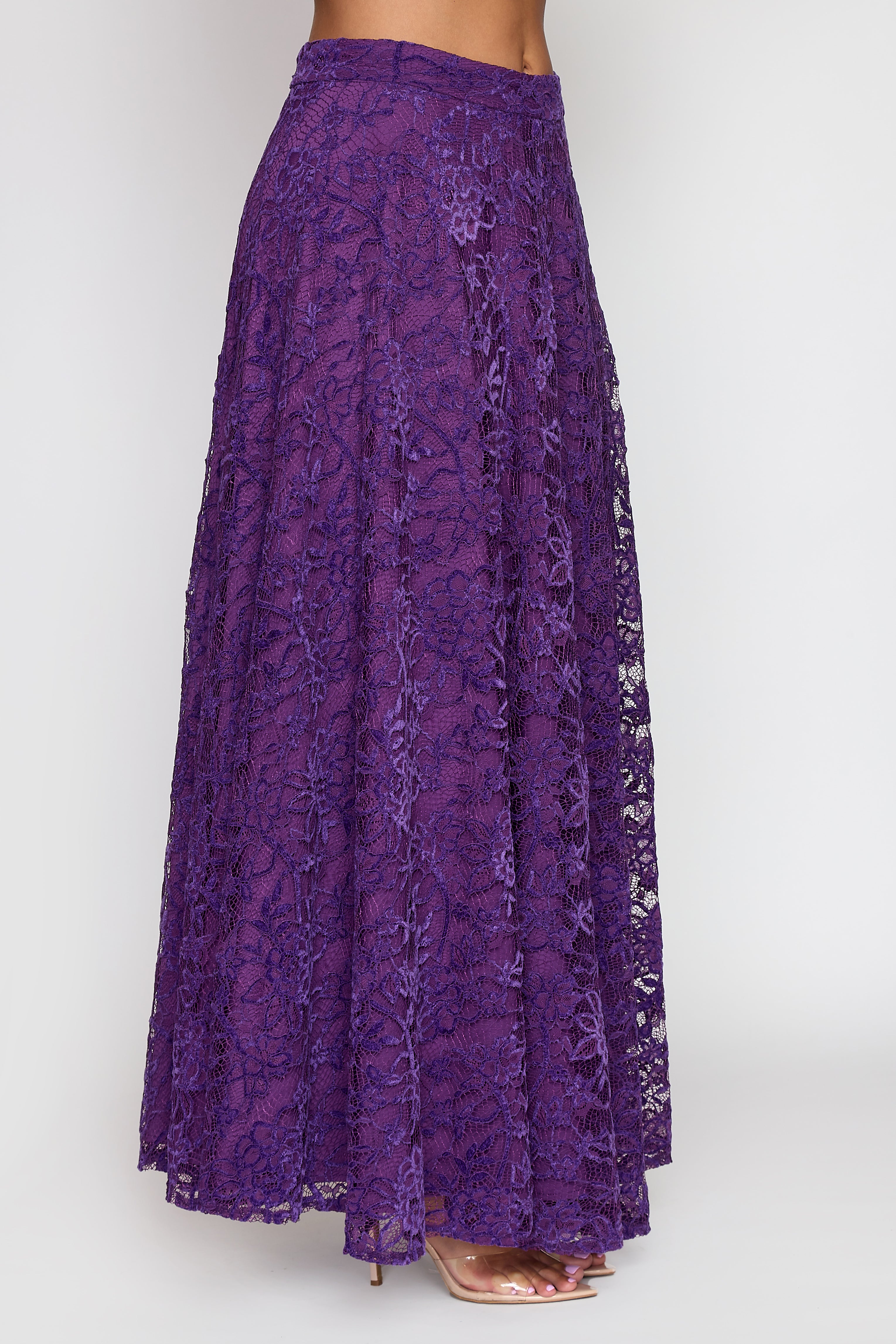 Purple Lace Circle Skirt