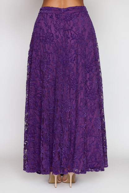 Purple Lace Circle Skirt