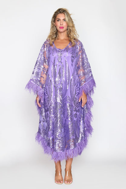 Purple Glamour Sequin Kaftan