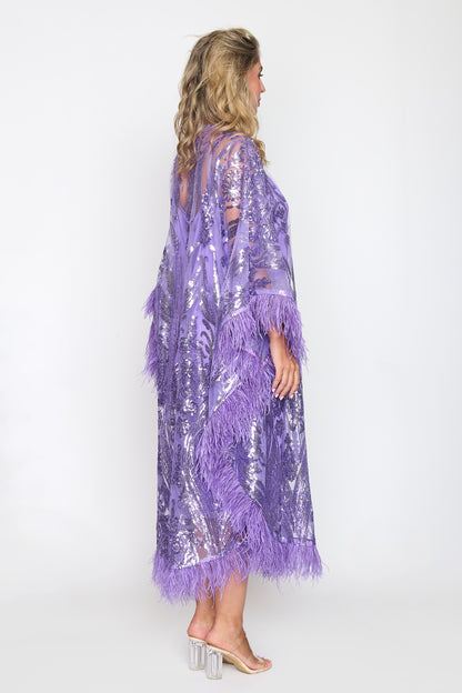 Purple Glamour Sequin Kaftan