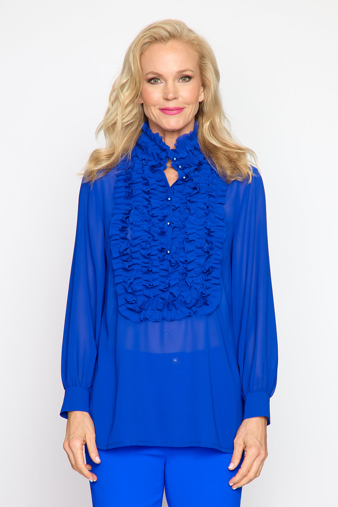 Iconic Frill Blouse (Blue)