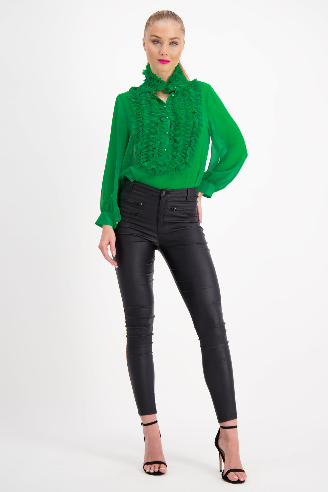 Iconic Frill Blouse (Greens)