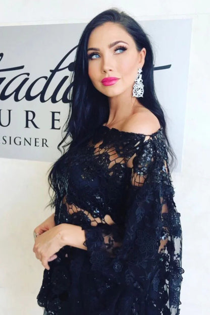 Iconic Black Lace Poncho