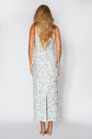 White/Silver Sequin Slip Dress
