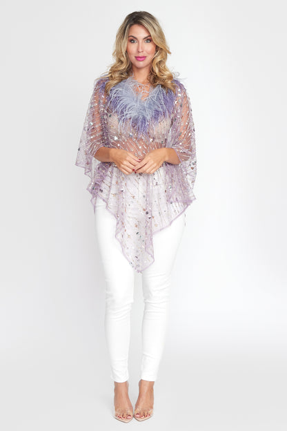 Lilac Sequin Angel Poncho