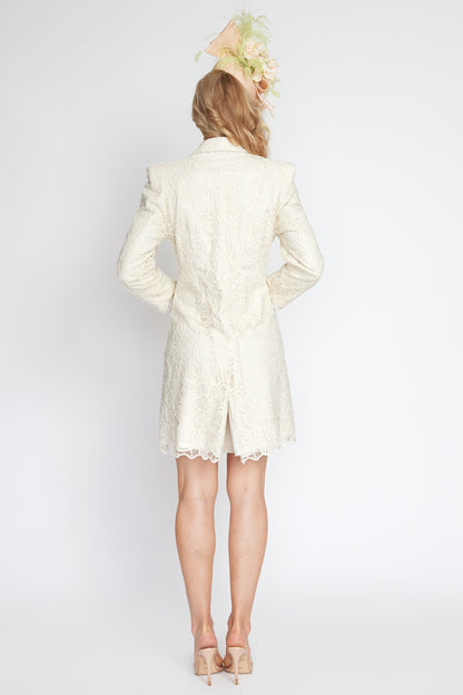 Cream Lace Longline Jacket