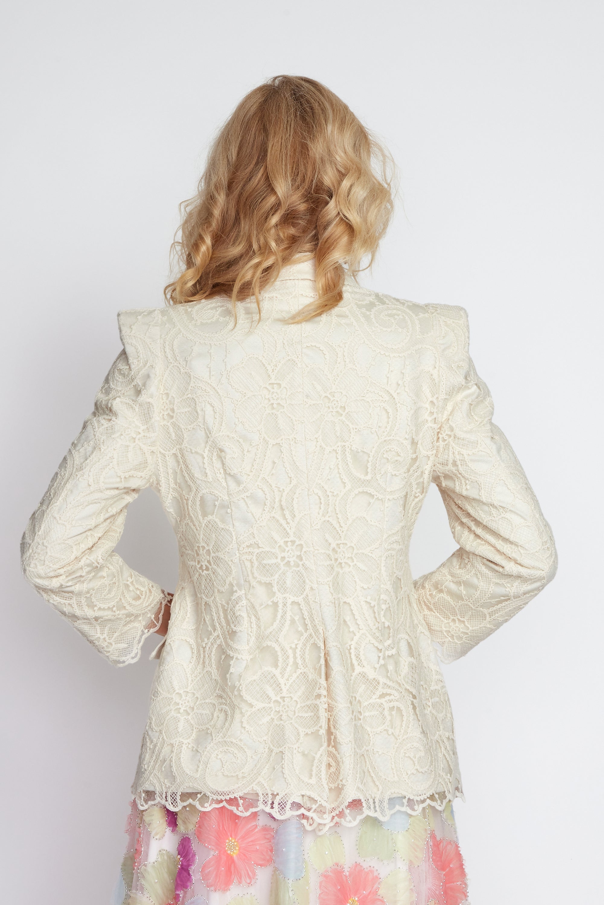 Cream Lace Classic Jacket