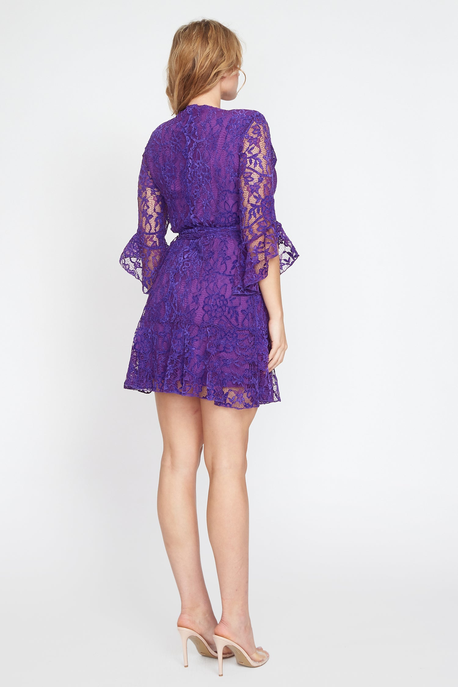 Purple Lace Wrap Dress (Short)