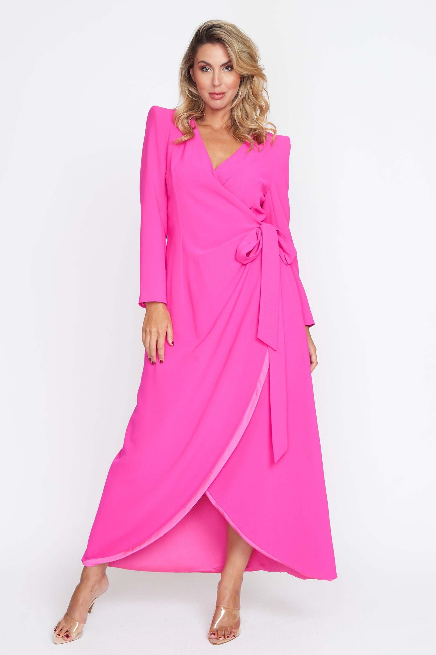 Hot Pink Corporate Wrap Dress