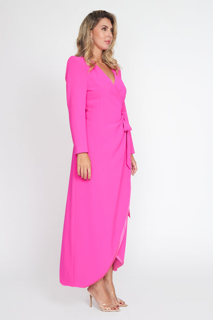 Hot Pink Corporate Wrap Dress