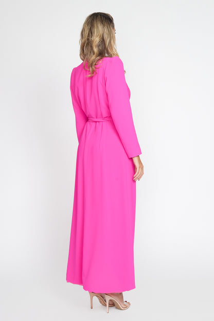 Hot Pink Corporate Wrap Dress