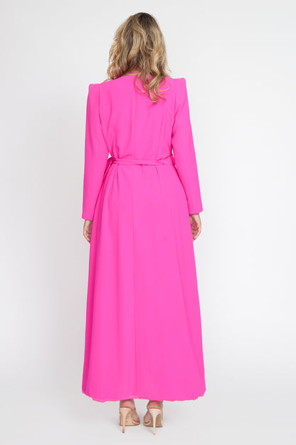 Hot Pink Corporate Wrap Dress