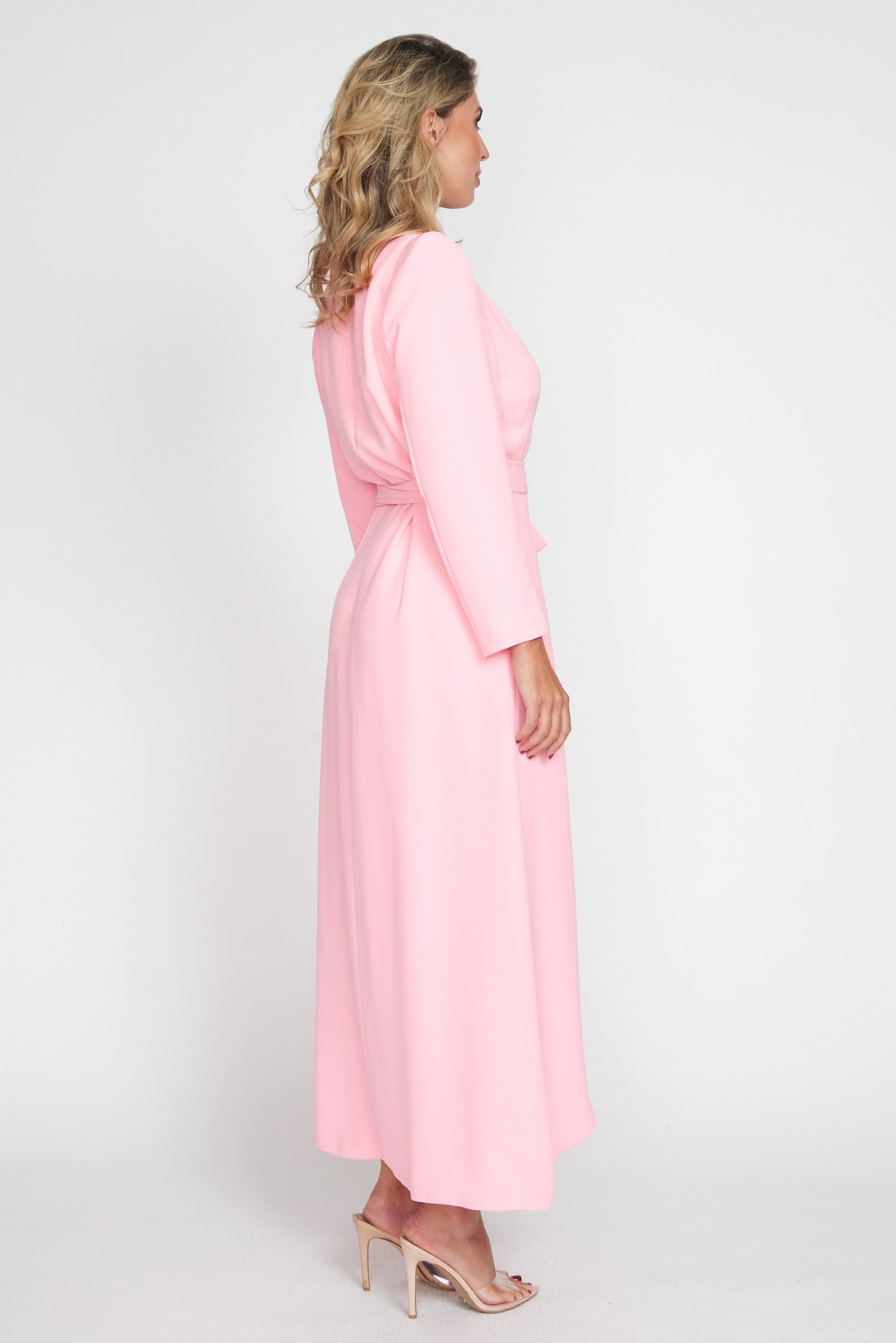 Bubble Gum Pink Corporate Wrap Dress